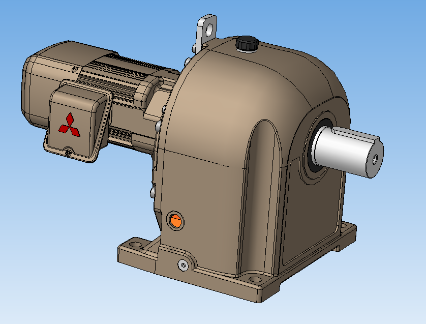 带制动器的斜齿轮电机0.4kW i=1200 GM-DB