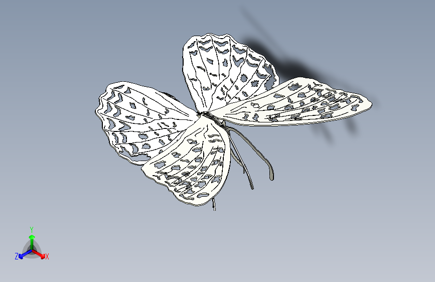 Y6997-机械蝴蝶 monarch-butterfly-metal-puzzle-bugs-3d-model SW STP STL