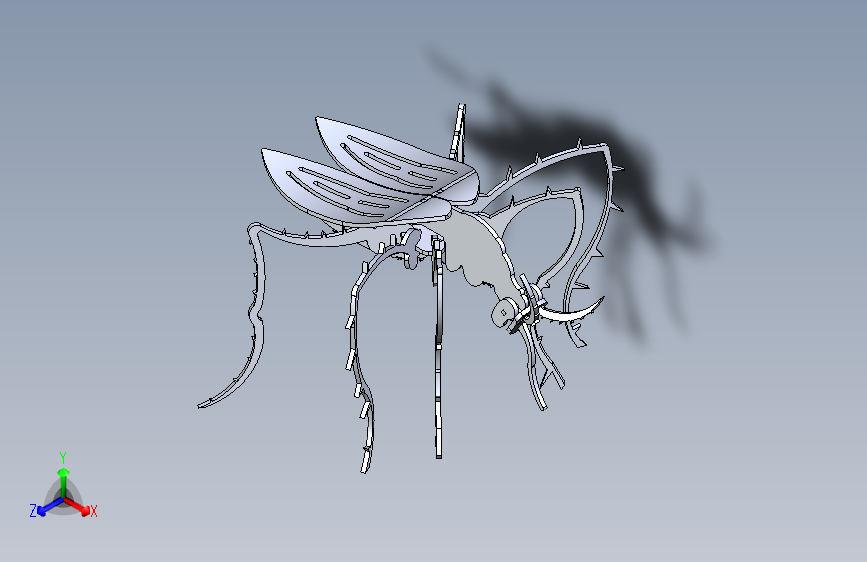 Y6999-机械蚊子 mosquito-insect-bugs-3d-model SW STP