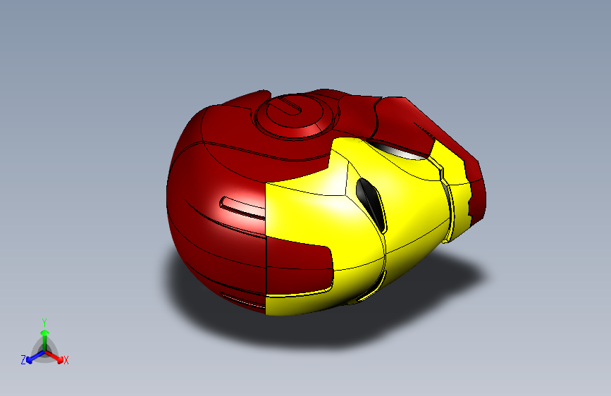 Y7139-头盔 iron man_helmet IGS 主视图