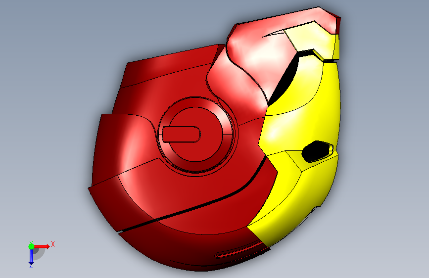 Y7139-头盔 iron man_helmet IGS 俯视图