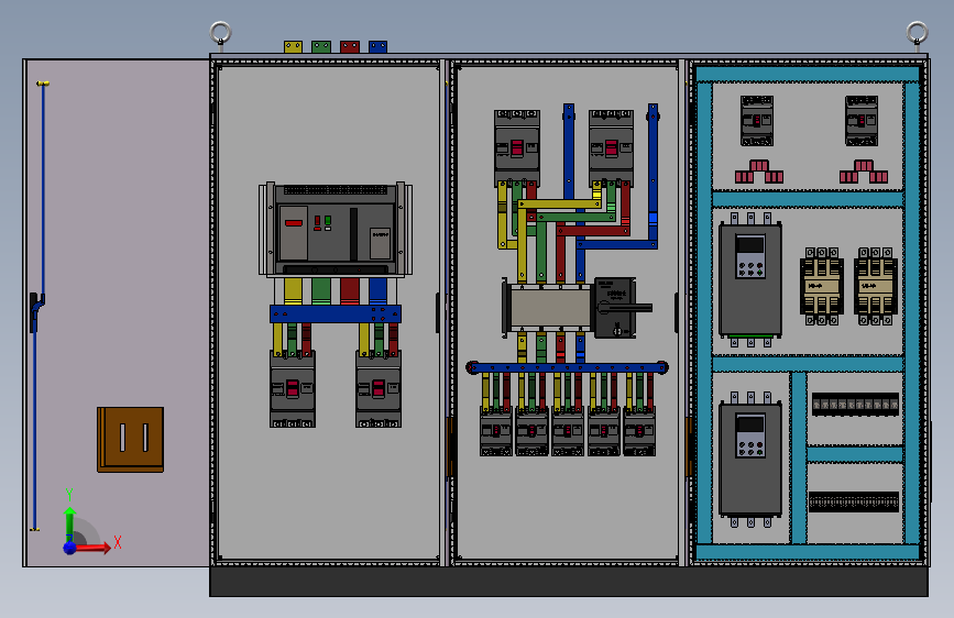 三柜组装软启动旁路控制柜模型