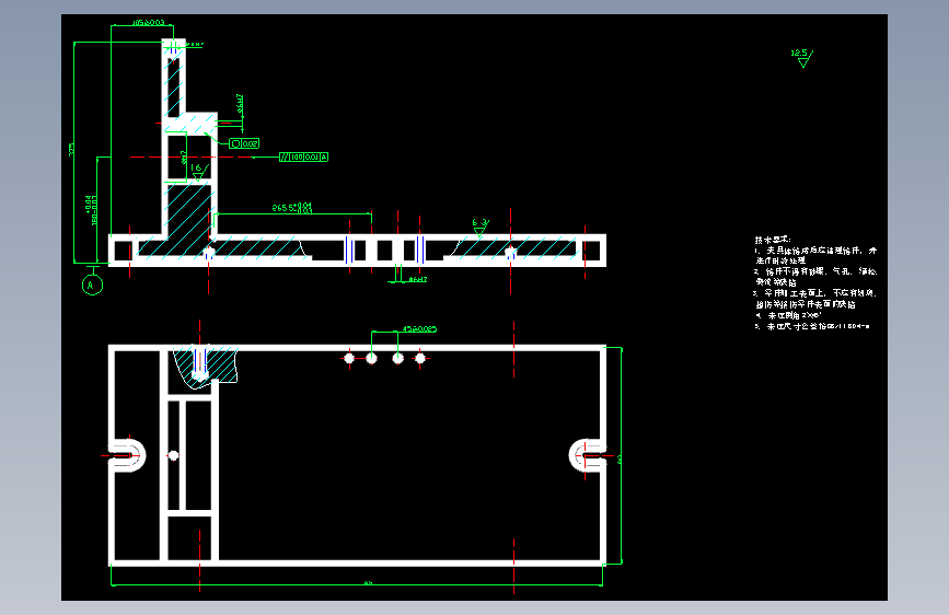 S1731-车床尾座体机械加工工艺与工装设计 主视图