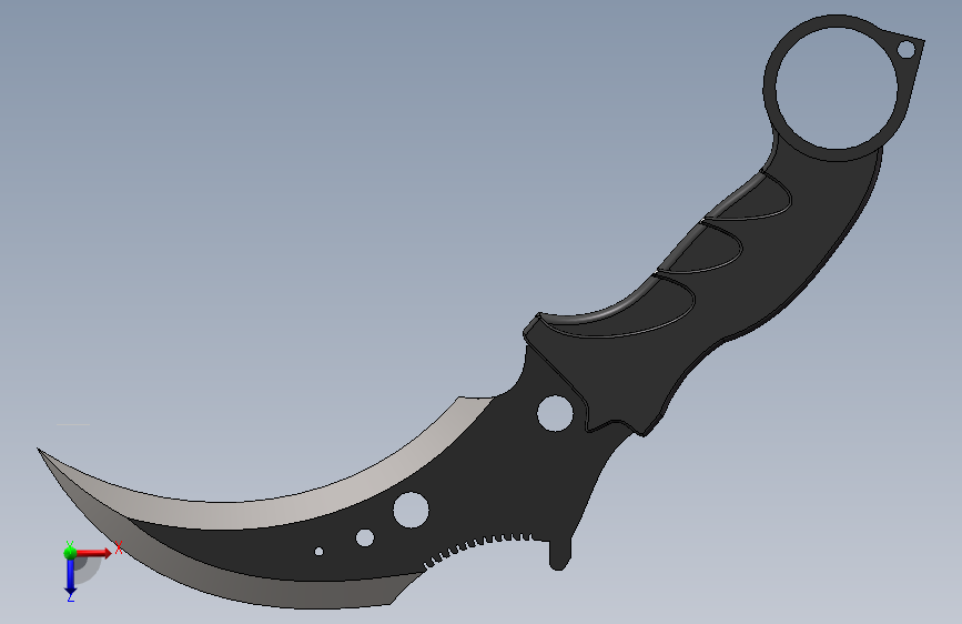 F0095-CSGO爪子刀 俯视图