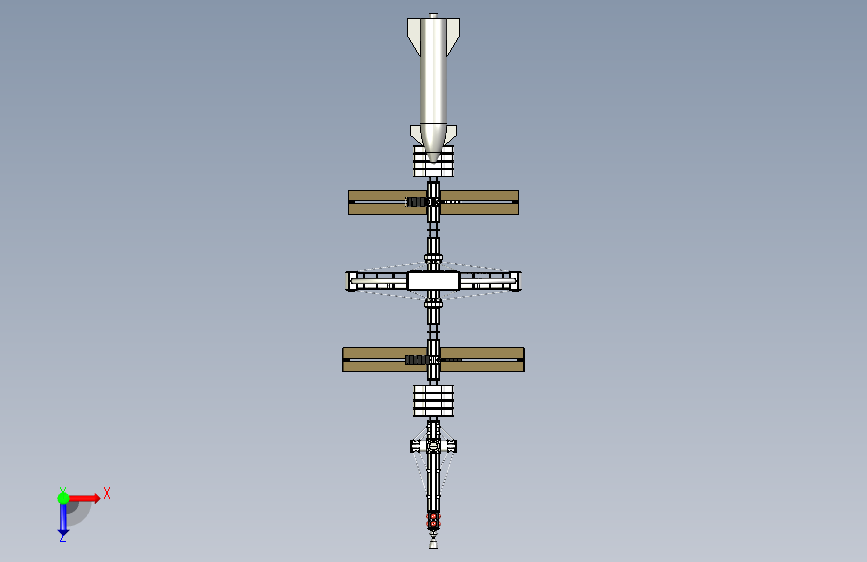 Y6095-卫星 空间站 cycler-spacecraft-v2 STP 俯视图