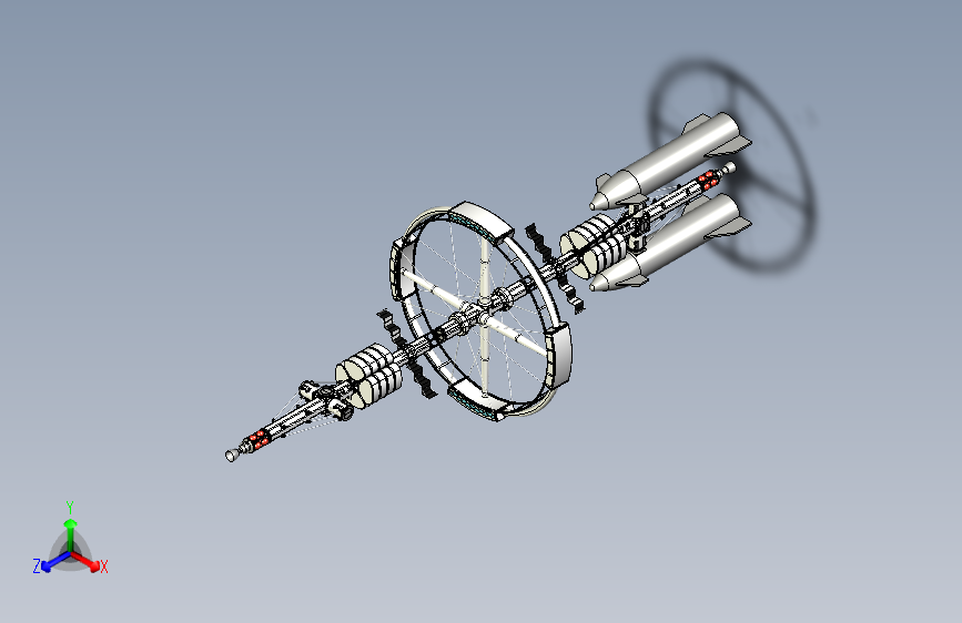 Y6095-卫星 空间站 cycler-spacecraft-v2 STP 主视图