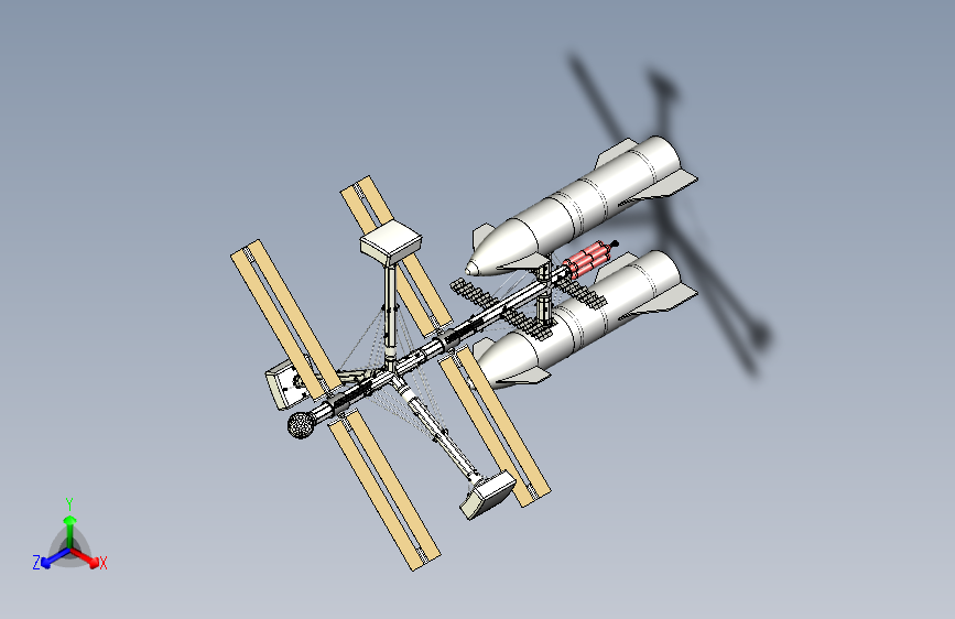 Y6096-卫星 空间站 cycler-spacecraft-v4 STP