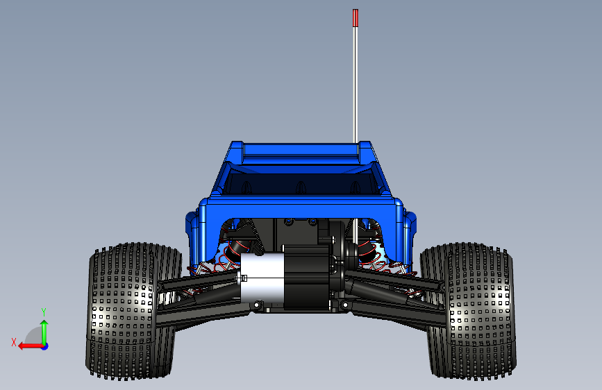 Y6117-遥控飞机车船 Traxxas Rustler RC Car SW IGS X_T STL 背面视图