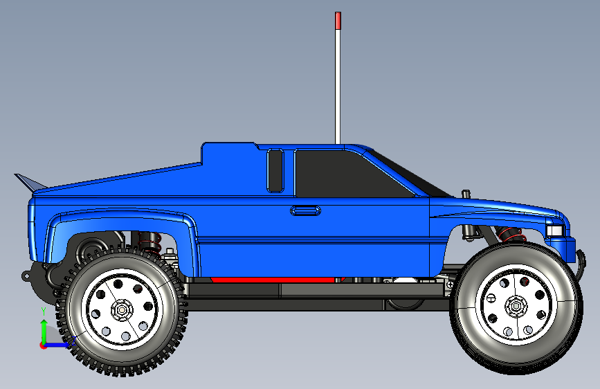 Y6117-遥控飞机车船 Traxxas Rustler RC Car SW IGS X_T STL 左侧视图