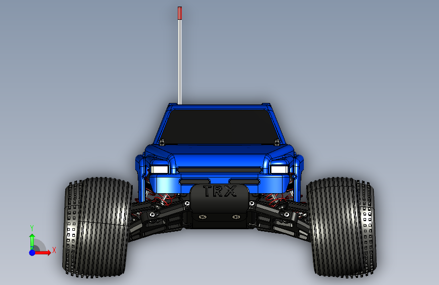 Y6117-遥控飞机车船 Traxxas Rustler RC Car SW IGS X_T STL 正面视图