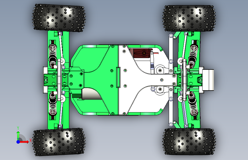 Y6129-遥控飞机车船 OpenRC Truggy HSPr v181 F3D STP STL 正面视图