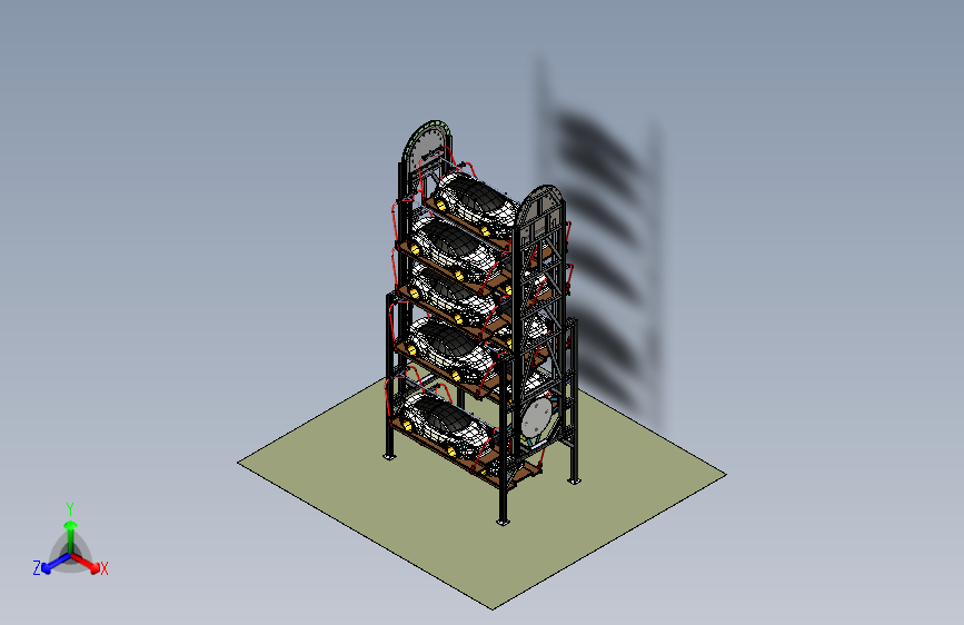 Y6165-立体车库  rotary-car-parking-3 STP