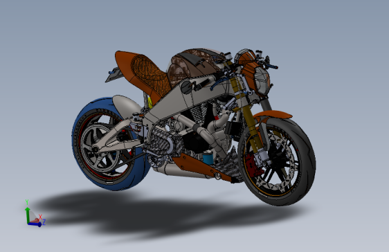 Y6223-摩托车  布尔 buell xb12s senna SolidWorks stp igs