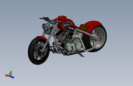 Y6238-摩托车  哈雷戴维森 buell fatster chopper SolidWorks  igs