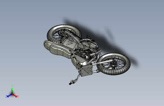 Y6253-摩托车  雅马哈 xs650 old school renderized stp