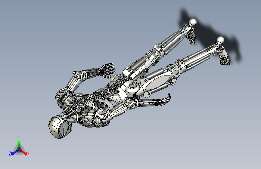 Y6523-机械手 Humanoid Robot skeleton INVENTOR STP IGS STL_IGES_模型图纸下载 – 懒石网