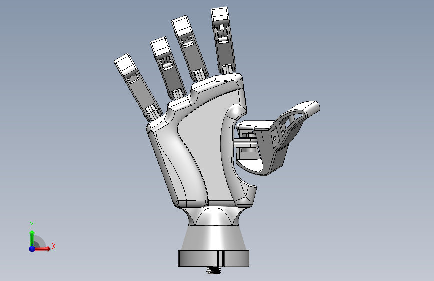 Y6527-机械手 multi-grasp-prosthetic-hand SW IGS STL 正面视图