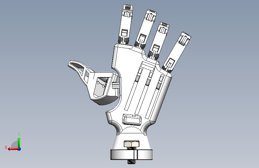 Y6527-机械手 multi-grasp-prosthetic-hand SW IGS STL 背面视图