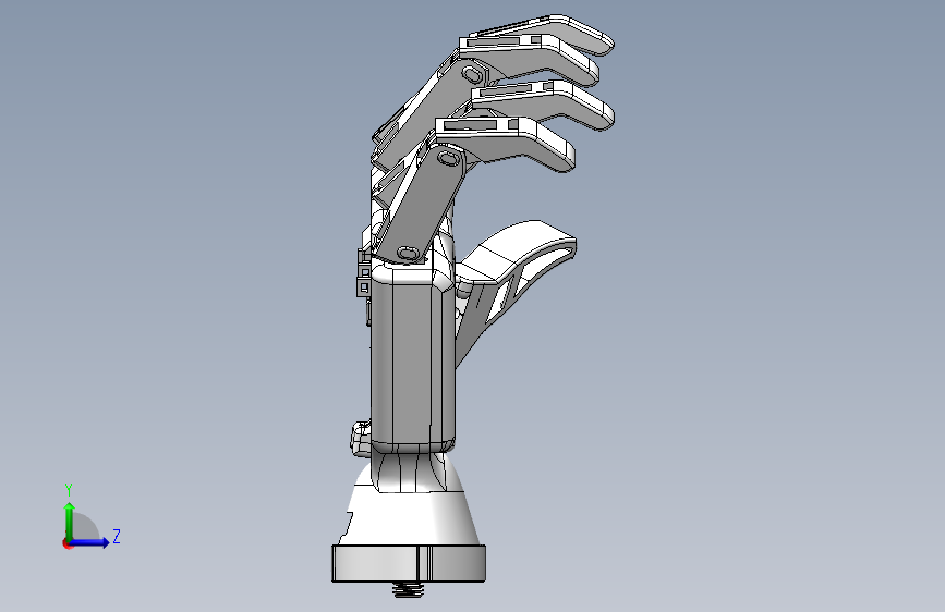 Y6527-机械手 multi-grasp-prosthetic-hand SW IGS STL 左侧视图