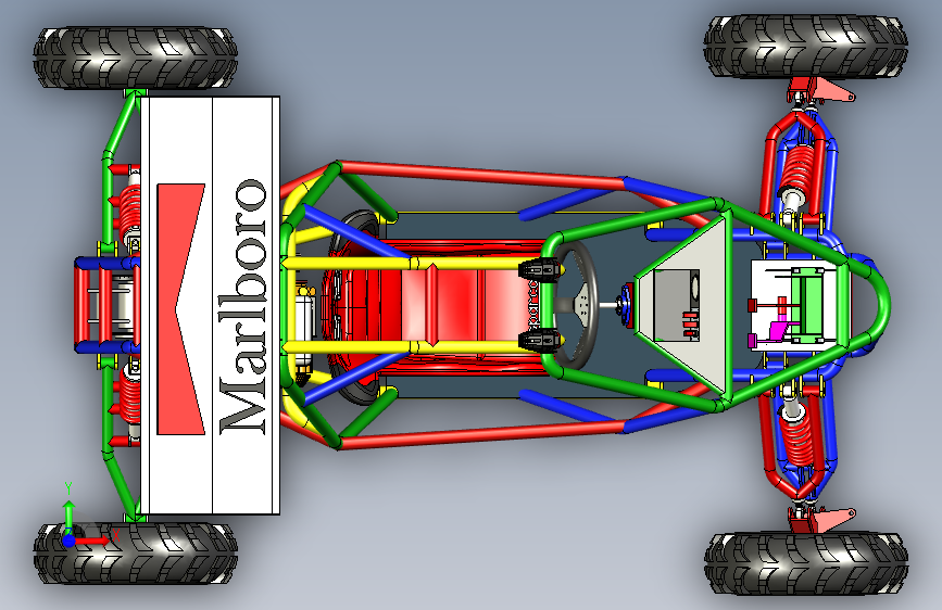 Y6568-卡丁车 钢管车 kart-cross-10hp-cvt-2 STP 正面视图