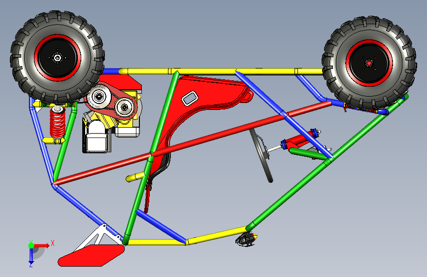 Y6568-卡丁车 钢管车 kart-cross-10hp-cvt-2 STP 俯视图