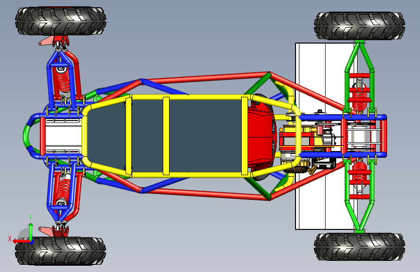Y6568-卡丁车 钢管车 kart-cross-10hp-cvt-2 STP 背面视图