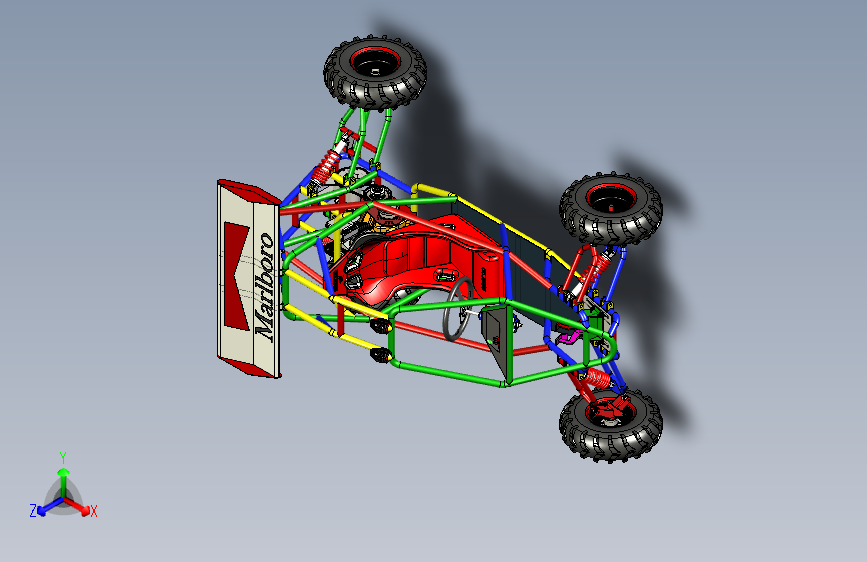 Y6568-卡丁车 钢管车 kart-cross-10hp-cvt-2 STP 主视图
