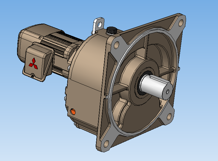 带制动器的螺旋法兰齿轮电机0.4kW i=1200 GM-DFB