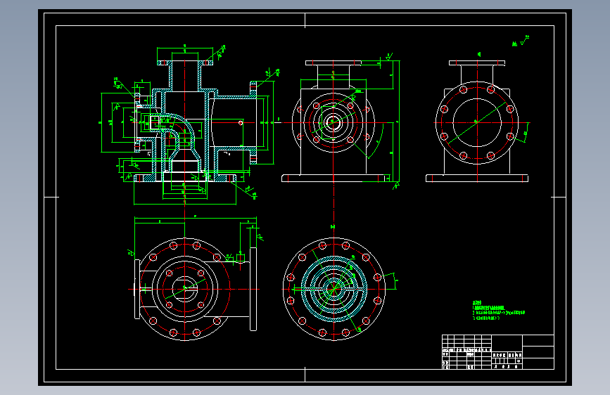 T0297-四通阀 CAD