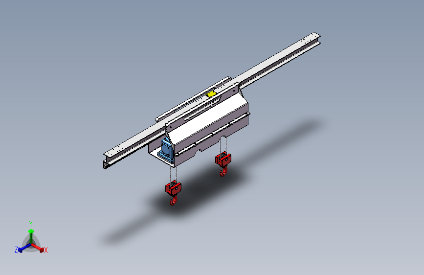 简易板单轨吊车三维SW2016带参