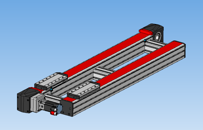 带齿带的线性运动装置，第二个被动平台位于铝型材上110x110mm毫米施耐德电气MAXH4BBN1000W