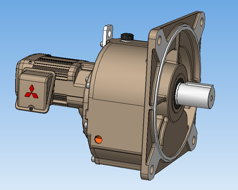 螺旋法兰齿轮电机0.4kW i=1200 GM-DF三菱电机