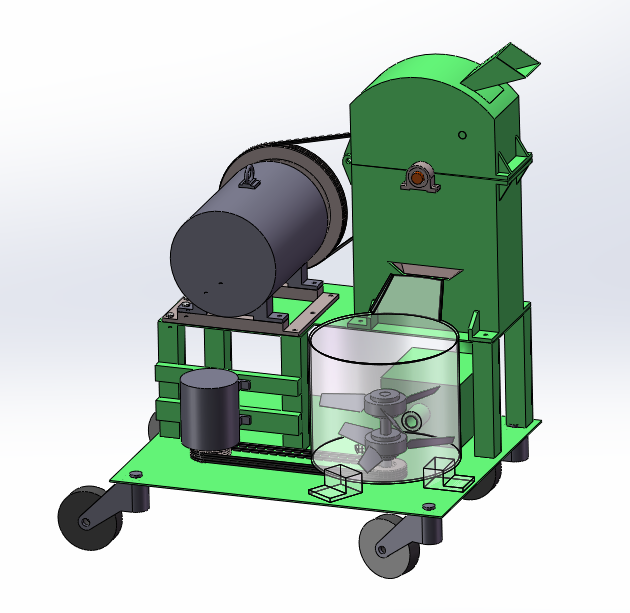 锤片鉰料粉碎机二维CAD+三维SW