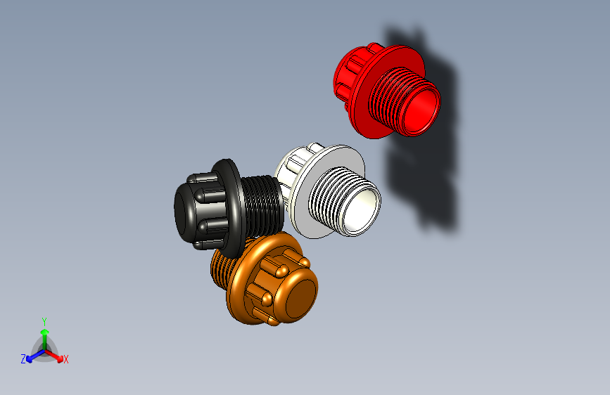 用于带内螺纹M6x0.5 GOST 25930-83的连接器的2类1型盖_STEP _模型图纸下载 – 懒石网