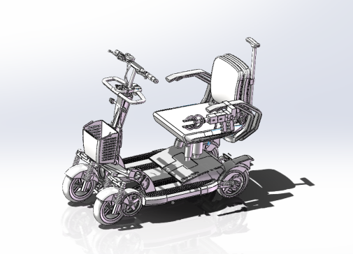 便携代步车的机构设计含SW三维图