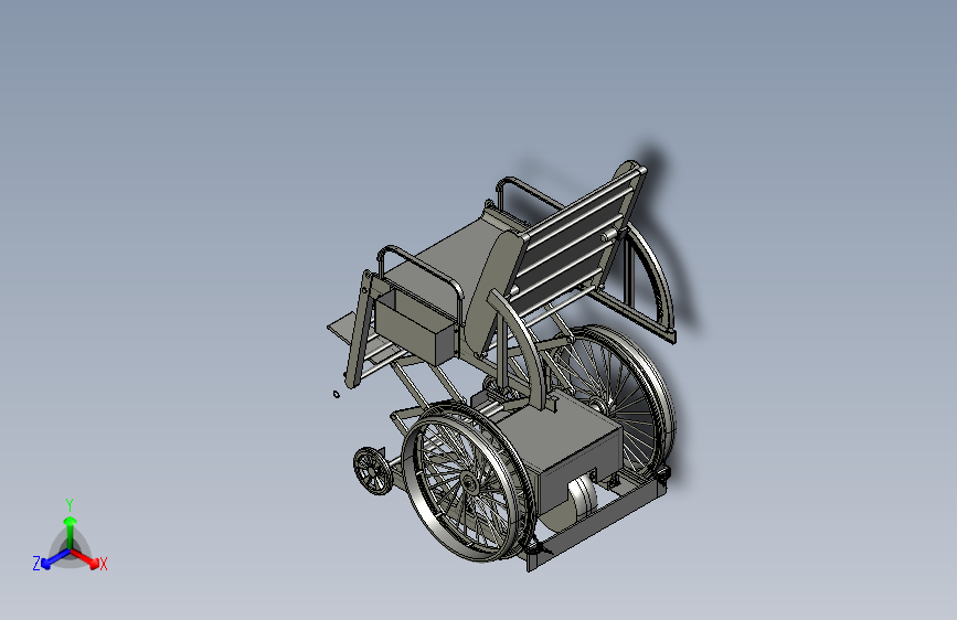 肢体残疾人专用轮椅结构设计含三维图+CAD图纸+说明书