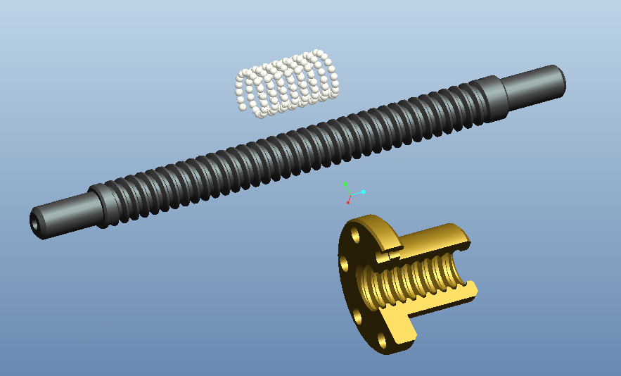 滚珠丝杠螺母副三维模型（公称直径为20mm）三维ProE5.0带参