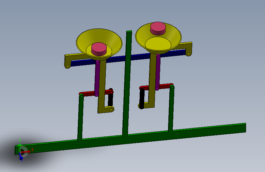 SOLIDWORKS 中的两个重量平移平衡机构