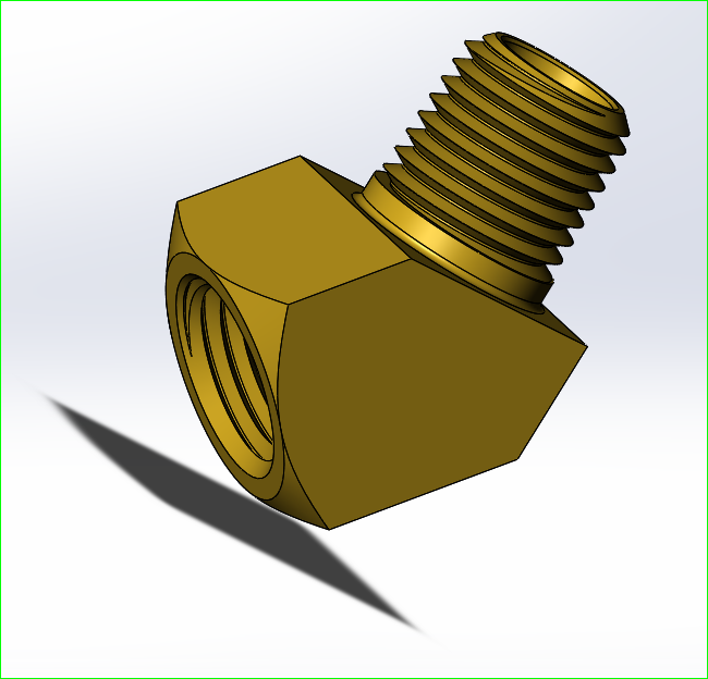 45度黄铜弯头1-4英寸MNPT x 1-4英寸FNPT