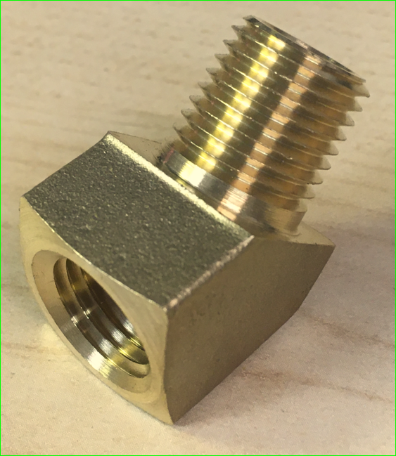 45度黄铜弯头1-4英寸MNPT x 1-4英寸FNPT