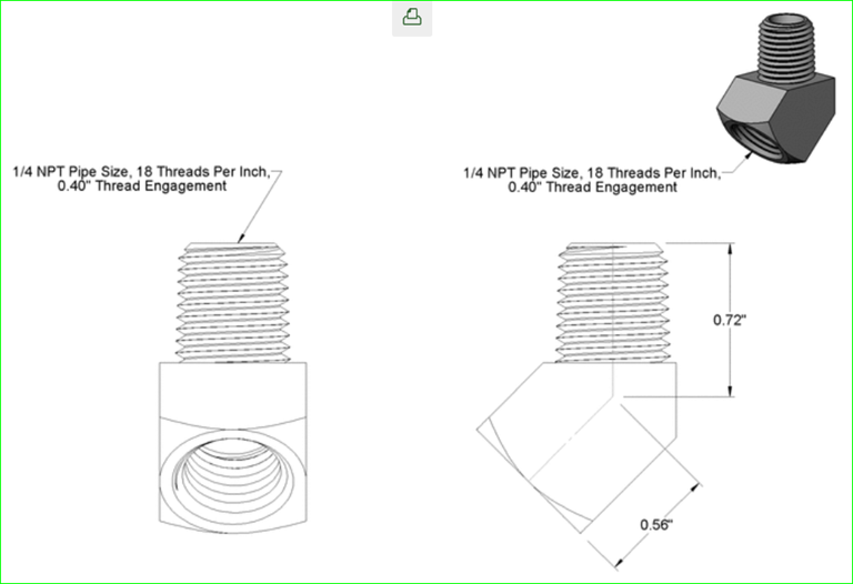 45度黄铜弯头1-4英寸MNPT x 1-4英寸FNPT