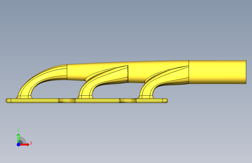 Autodesk Inventor 教程排气歧管 正面视图