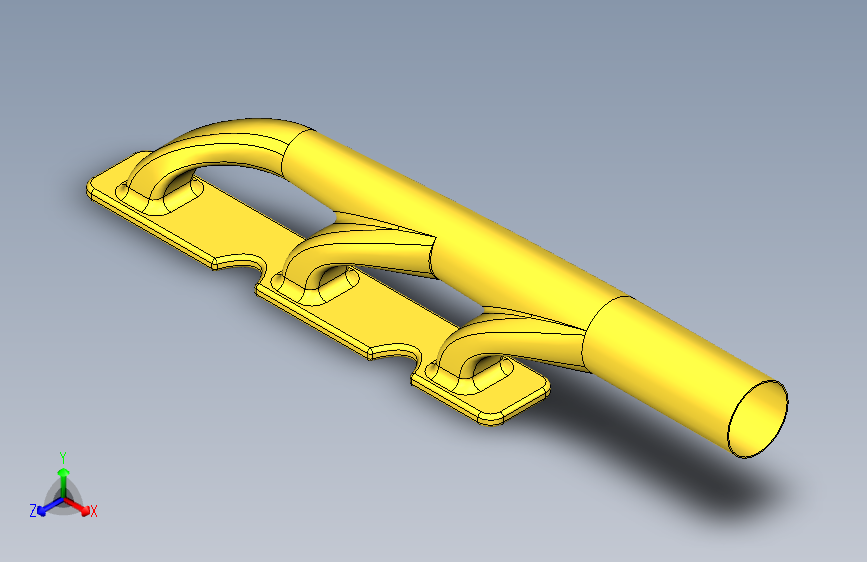 Autodesk Inventor 教程排气歧管 主视图