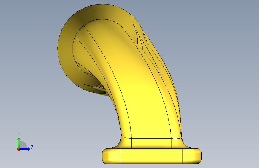 Autodesk Inventor 教程排气歧管 左侧视图