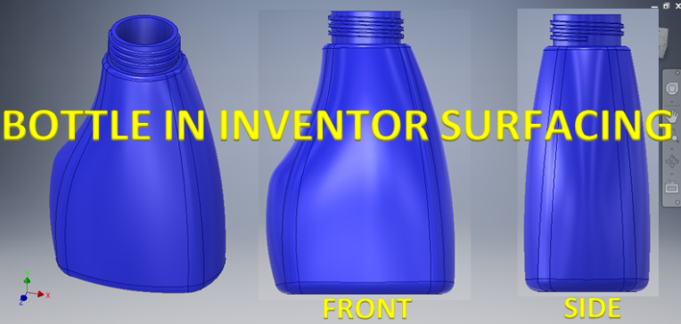Autodesk Inventor 曲面中的瓶子