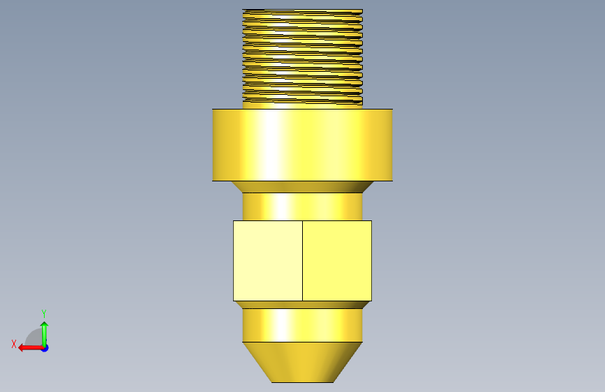 Autodesk Inventor 中的喷嘴 背面视图
