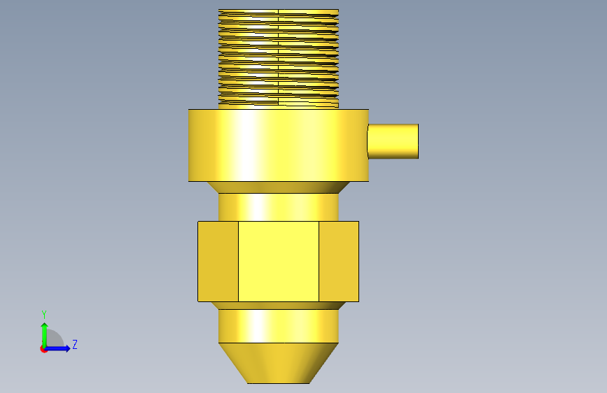 Autodesk Inventor 中的喷嘴 左侧视图