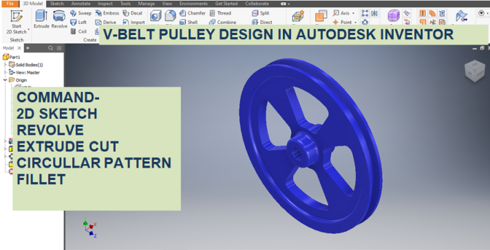 Autodesk Inventor 中的 V 型皮带轮