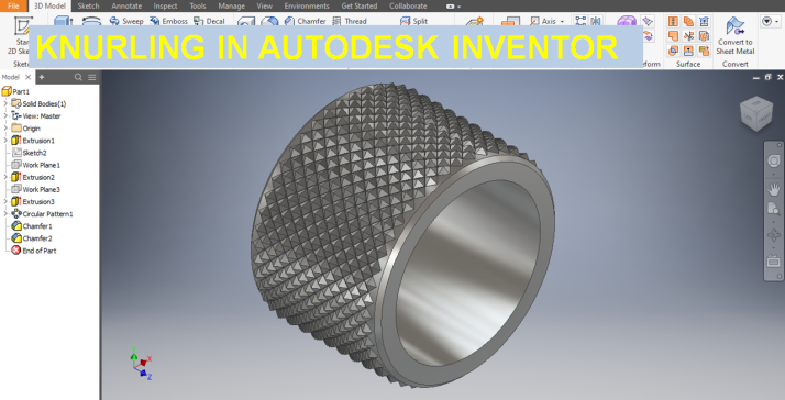 Autodesk Inventor 中的滚花