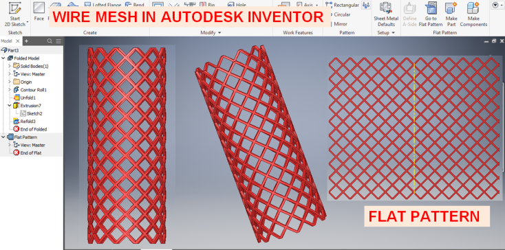Autodesk Inventor 中的金属丝网格